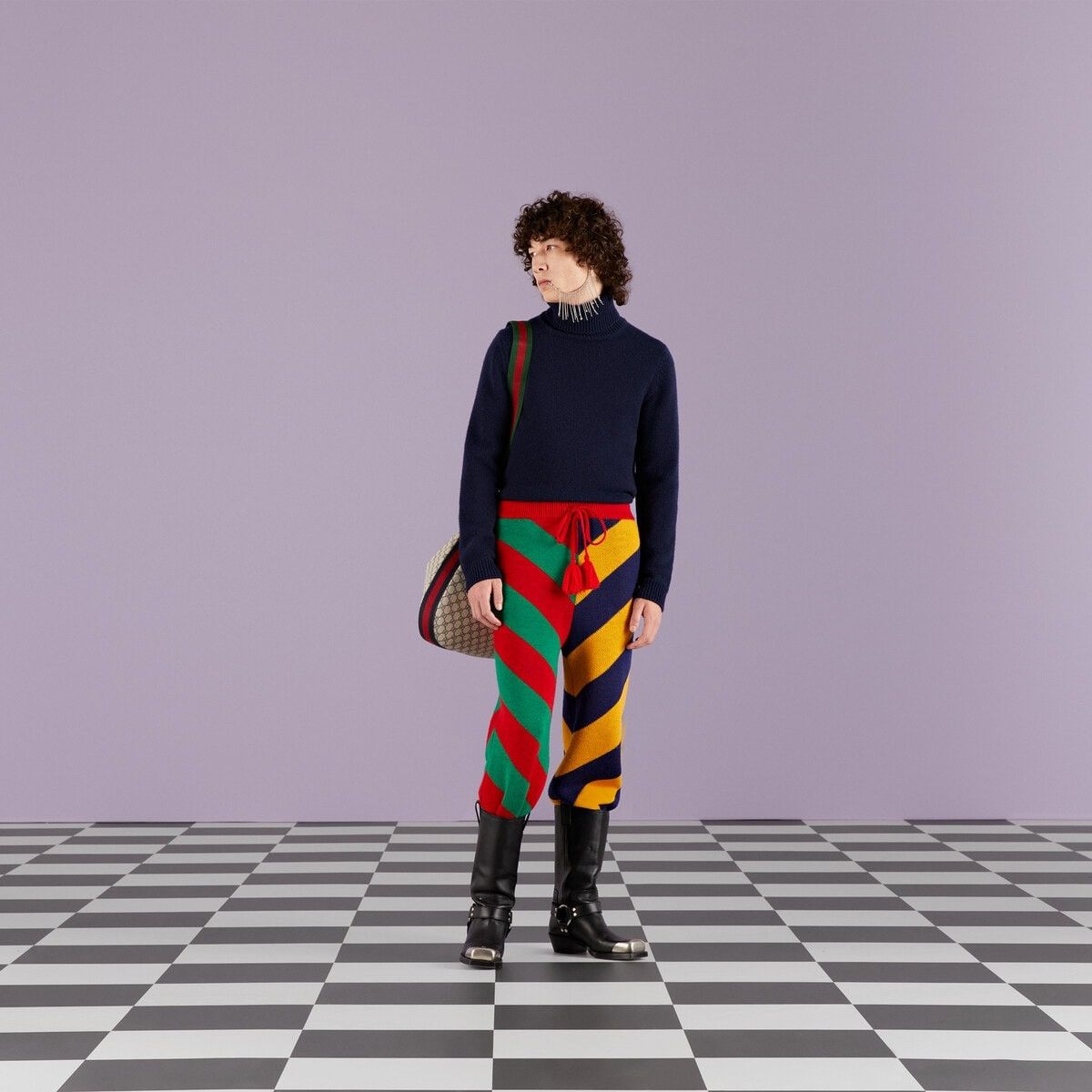 Gucci o1s1wg111025 Striped Jacquard Wool Knit Pant in Multicolor Size US 34 / EU 50 - 5 Thumbnail