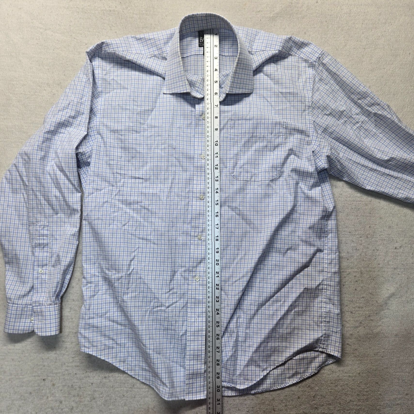 Jos. A. Bank Jos A Bank Traveler Shirt White Blue Check Plaid Button Up Dress Adult Men 16 35 Shirt Men 16 Blue Plaid Button-Up DIY Size 42R - 6 Thumbnail