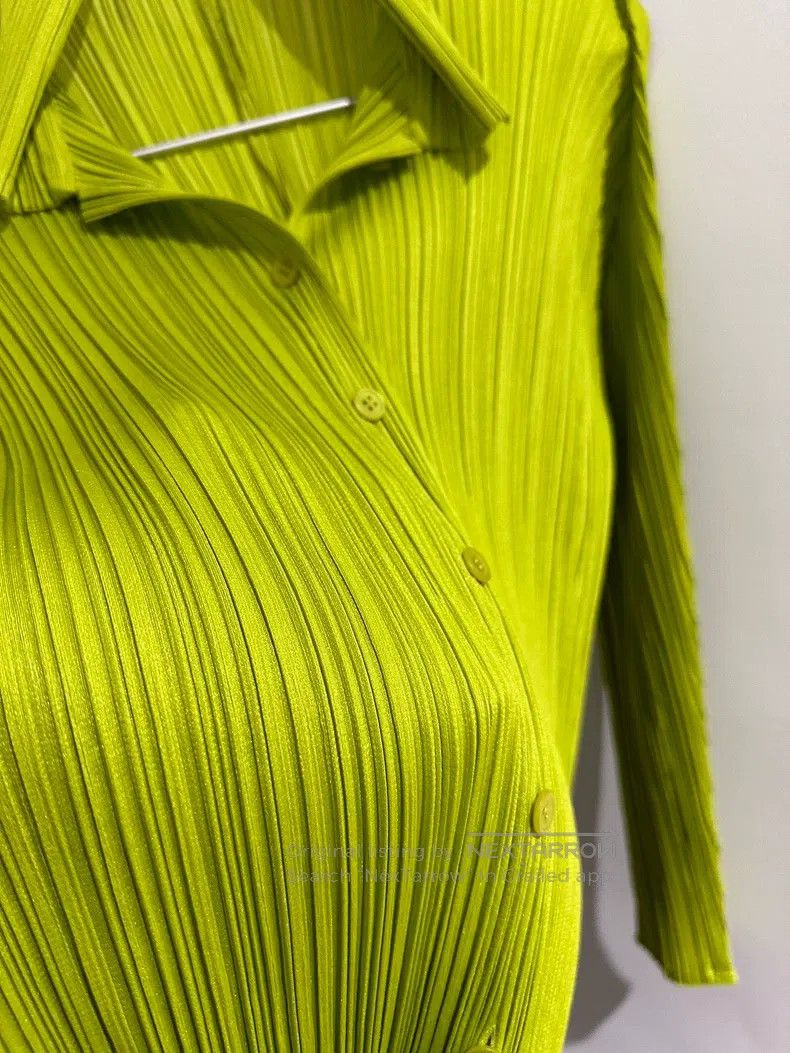 Issey Miyake Issey Miyake Fruit Green Shirt Size L / US 10 / IT 46 - 2 Thumbnail