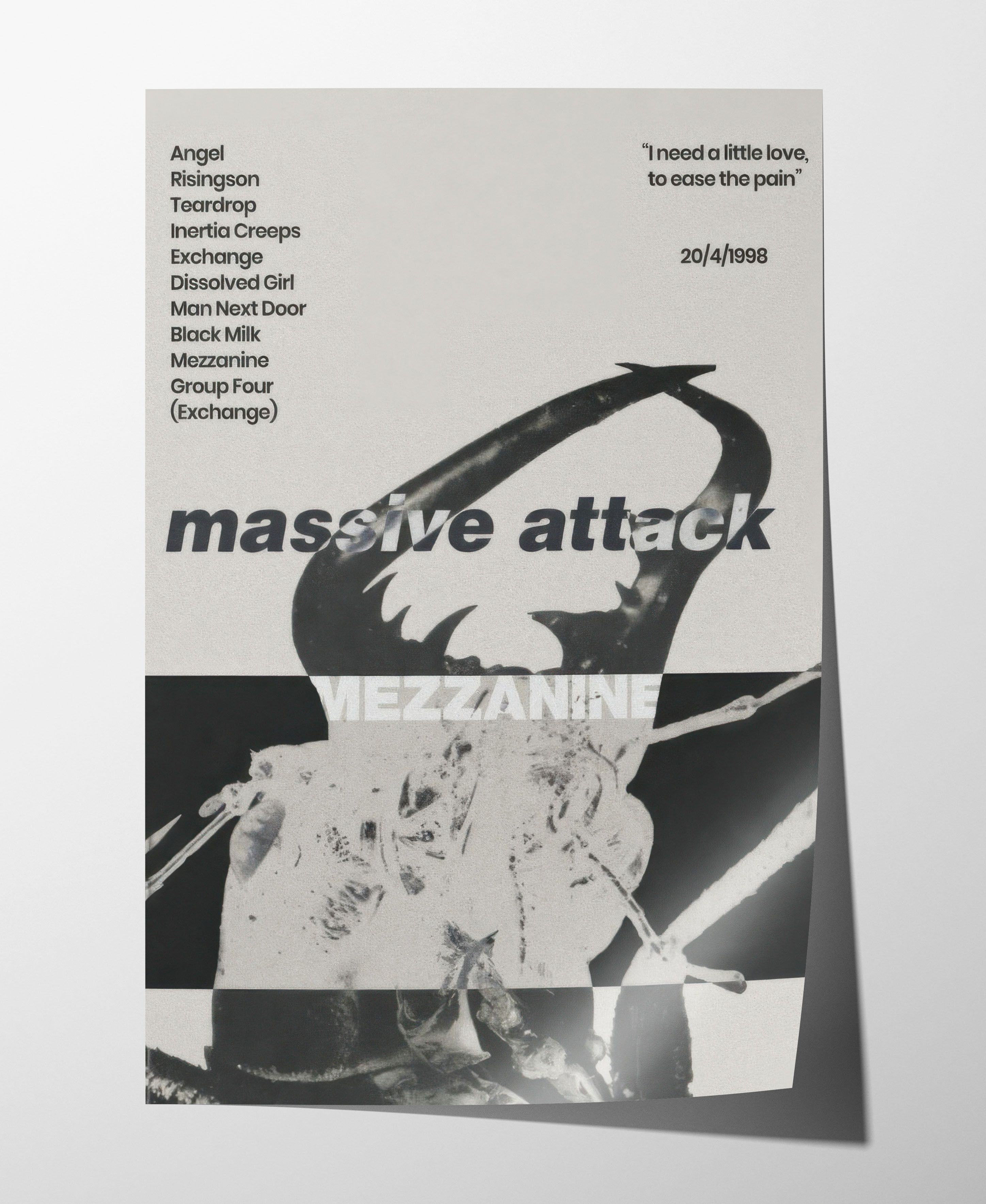 Band Tees Massive Attack Poster Print Tee Vintage Music Band Merch Size ONE SIZE - 1 Thumbnail