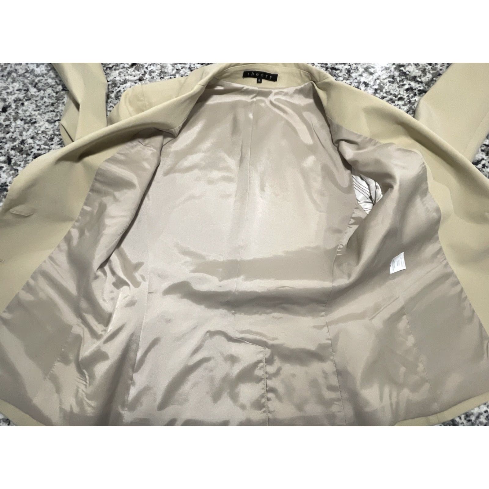 Theory Theory Blazer Women Jacket Blazer Size 6 Tan USA Button Long Sleeve Lined Pockets Classic Fit Casual Workwear US Made Size M / US 6-8 / IT 42-44 - 5 Thumbnail