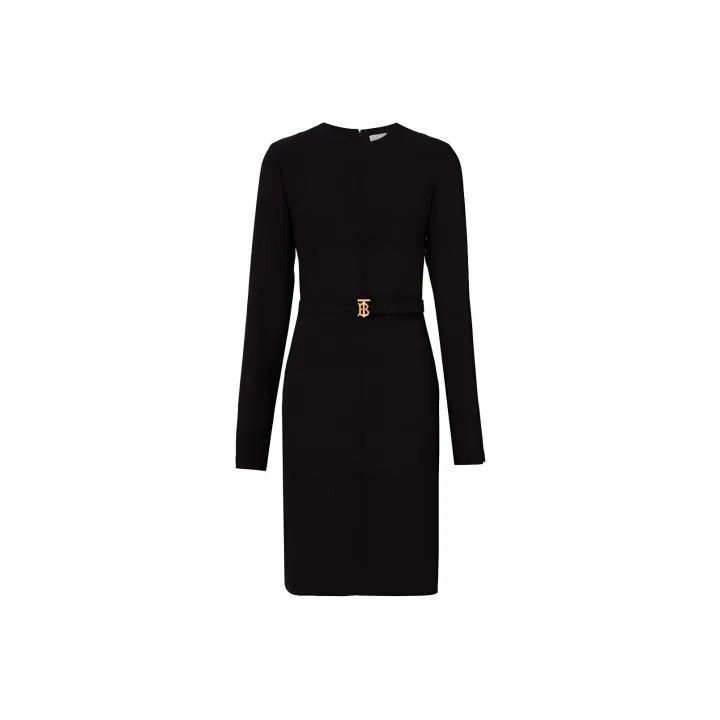 Burberry Burberry Black Long Sleeve Dress for Women 0079 Size S / US 4 / IT 40 - 1 Thumbnail