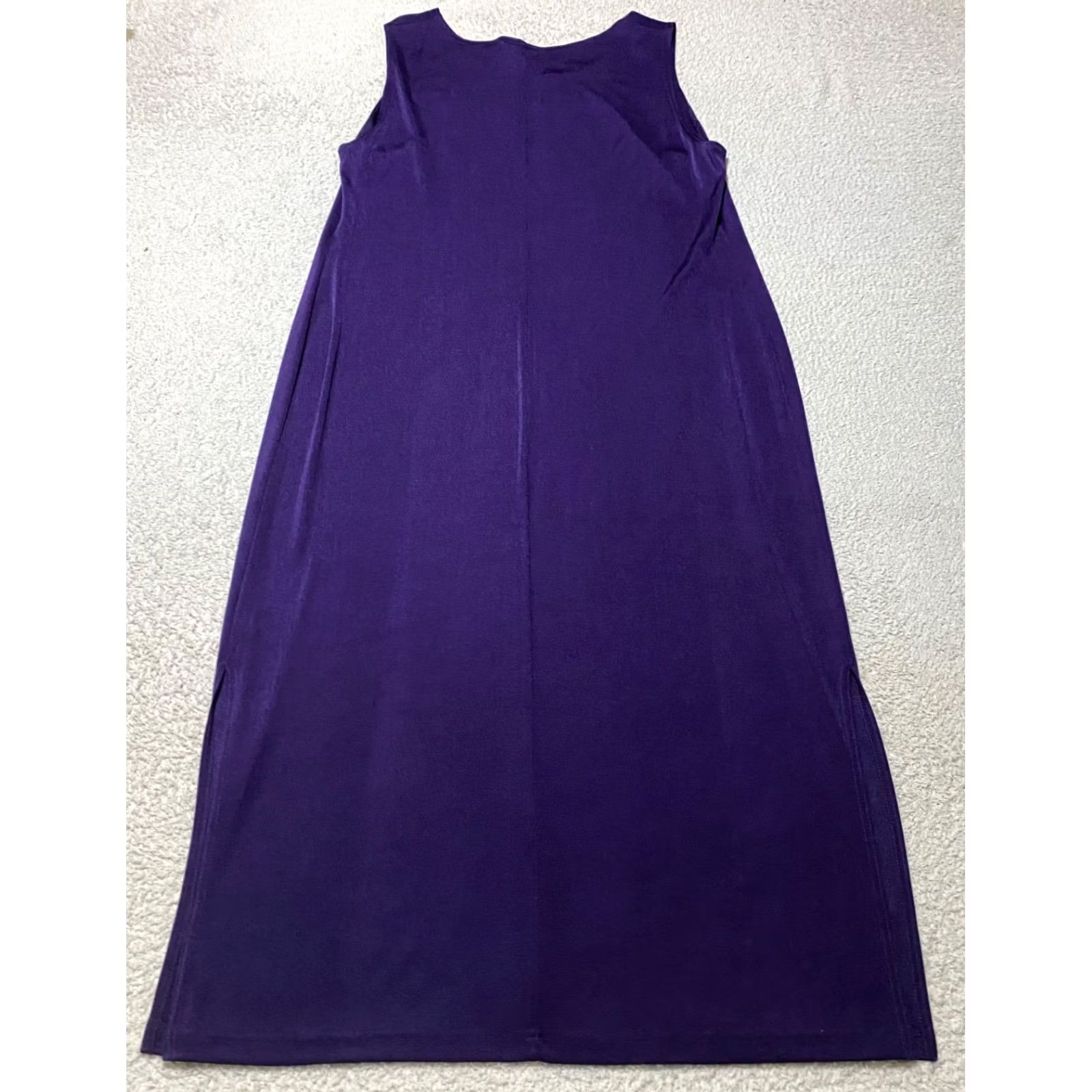 Coldwater Creek Coldwater Creek Womens Dress 1X Purple Sleeveless Round Neck Midi Sheath Plus Size Summer 1457 Size XL / US 12-14 / IT 48-50 - 2 Thumbnail