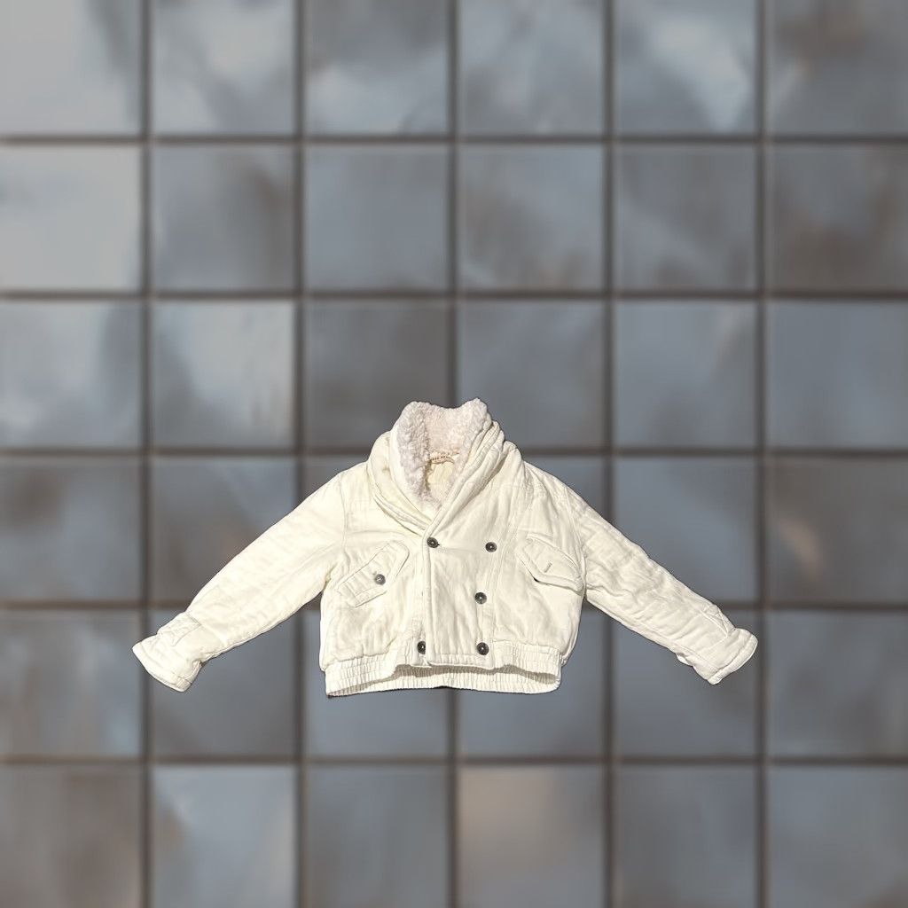 Free People FREE PEOPLE Bomber Jacket Women's Medium Ivory Faux Fur Cropped NWT We The Free Bohemian 70s Size M / US 6-8 / IT 42-44 - 1 Thumbnail