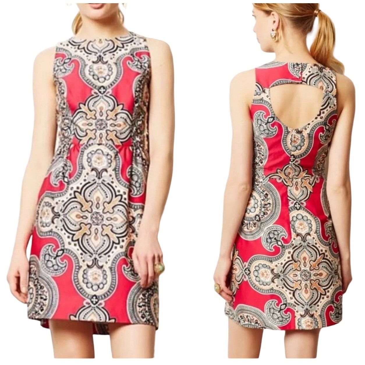 Anthropologie Moulinette Soeurs Paisley Print Sheath Cocktail Dress Size 2 Size XS / US 0-2 / IT 36-38 - 1 Thumbnail