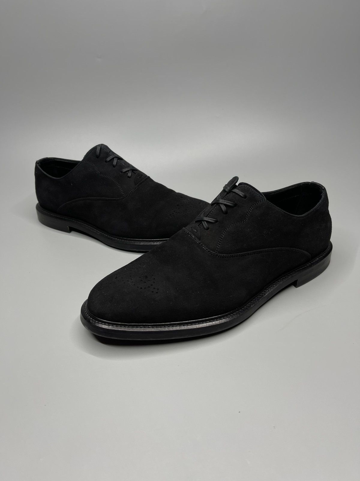 Dolce & Gabbana Dolce Gabbana Suede Black Lace Up Shoes Size US 8 / EU 41 - 8 Thumbnail
