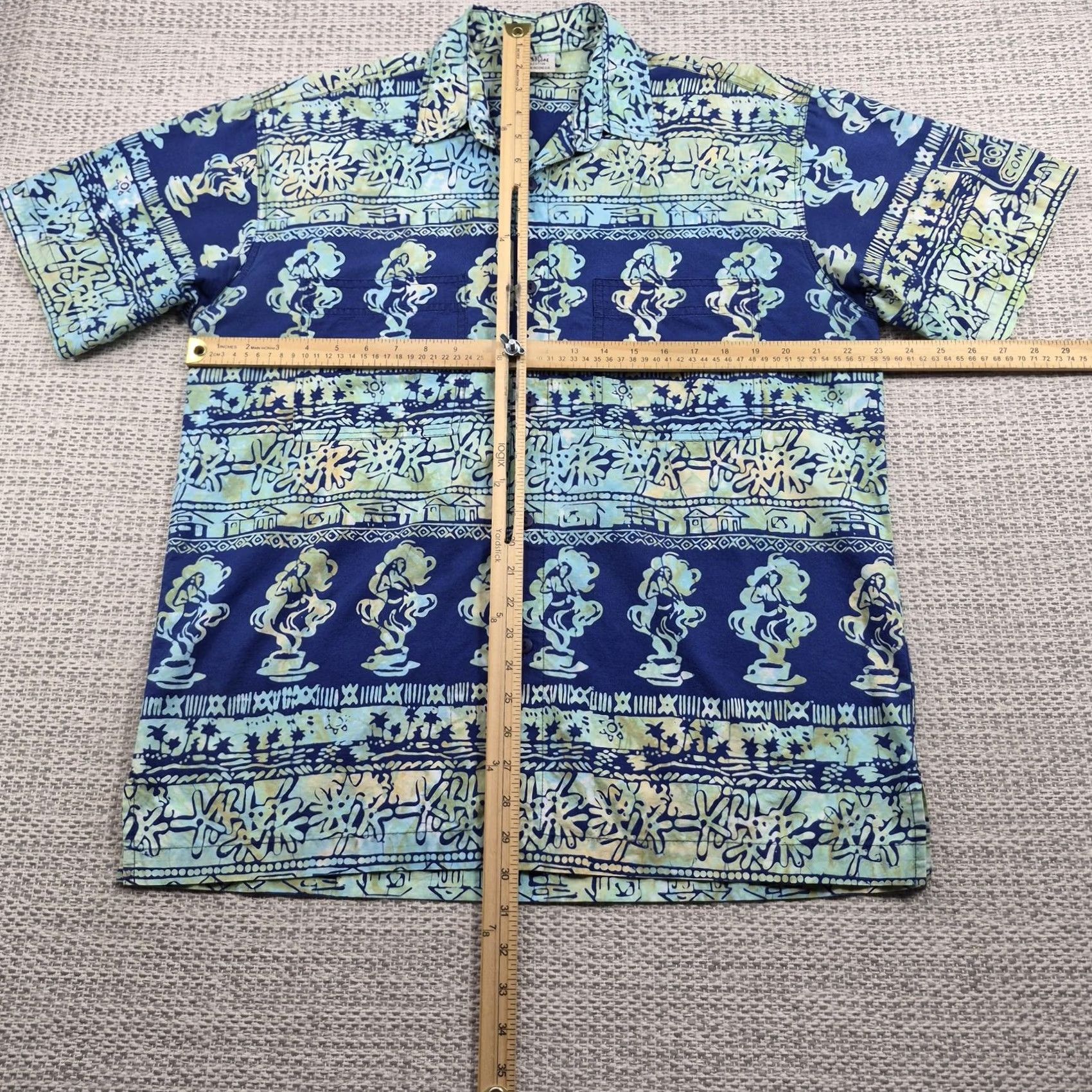 ALOHAS Rum Reggae Button Up Shirt Mens Medium Blue Hawaiian Aloha Short Sleeve Casual Shirt Size US M / EU 48-50 / 2 - 7 Thumbnail