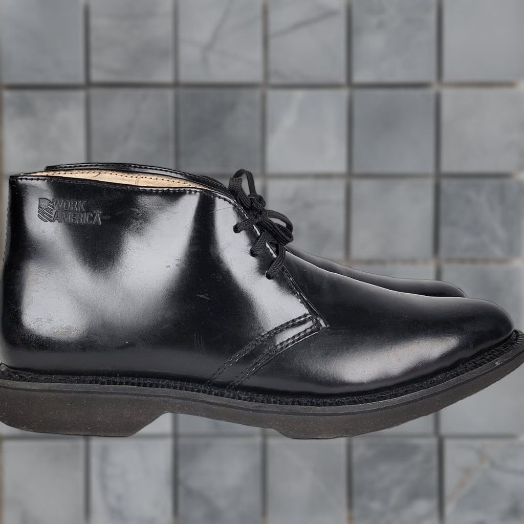Vintage Work America Boots Chukka Boots Black Slip Resistant Oil Resistant Men 11 EA Leather Leather Ankle Lace Up Round Toe Size US 11 / EU 44 - 1 Thumbnail