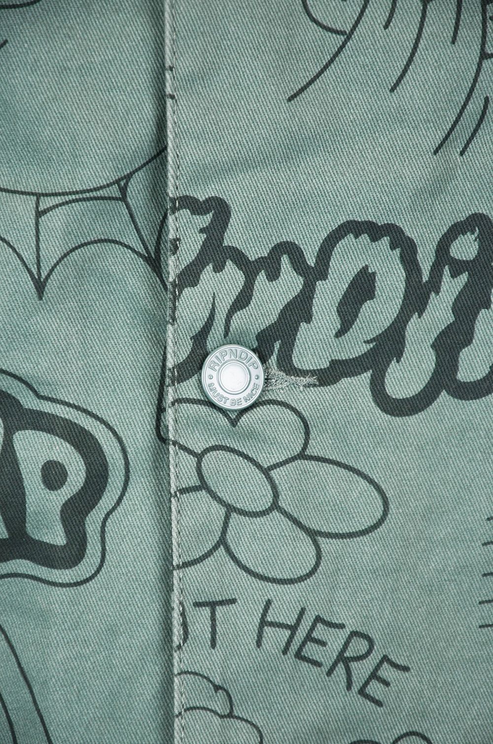 RIPNDIP RIP N DIP Forest Green Scribble Sherpa Jacket - L Size US L / EU 52-54 / 3 - 7 Thumbnail