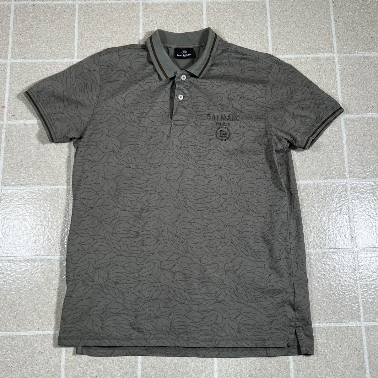 Balmain Men’s All Over Print Balmain Paris Polo Shirt Size Medium Size US M / EU 48-50 / 2 - 1 Thumbnail