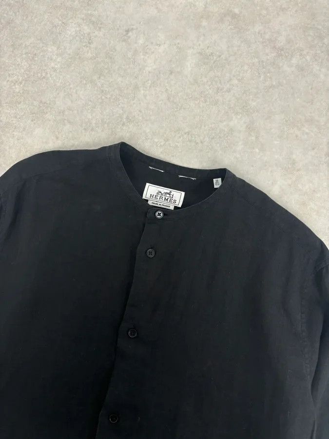 Hermes Hermès Black Linen Shirt Size US M / EU 48-50 / 2 - 4 Thumbnail