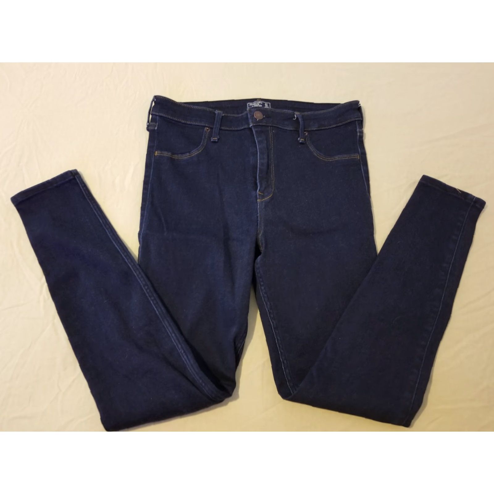 Abercrombie & Fitch Womens Abercrombie & Fitch Jeans Skinny 12 Denim Blue 5-Pocket Zip High Rise Cotton Pant Size 34" / US 12 / IT 48 - 4 Thumbnail