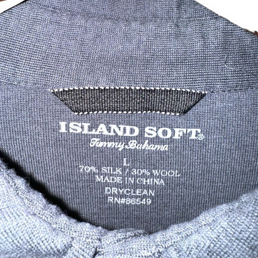 Tommy Bahama Gray Tommy Bahama Silk & Wool Island Soft L/S Polo Shirt L Size US L / EU 52-54 / 3 - 2 Thumbnail