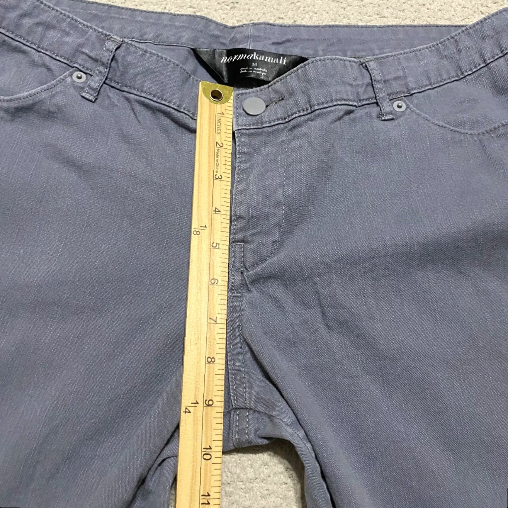 Norma Kamali Norma Kamali Jeans Womens 16 Regular Gray Denim Straight Crop Mid Rise 5-Pocket Design Size 38" / US 16 / IT 52 - 7 Thumbnail