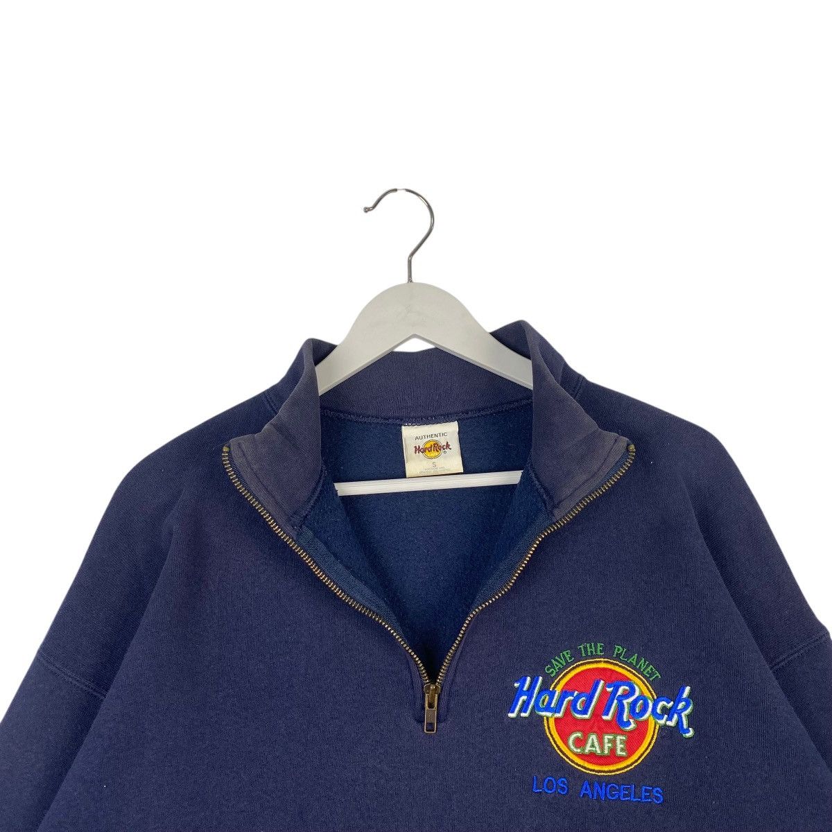 Hard Rock Cafe Vintage Hard Rock Quater Zip Navy Blue Pullover Jumper SizeS Size US S / EU 44-46 / 1 - 6 Thumbnail