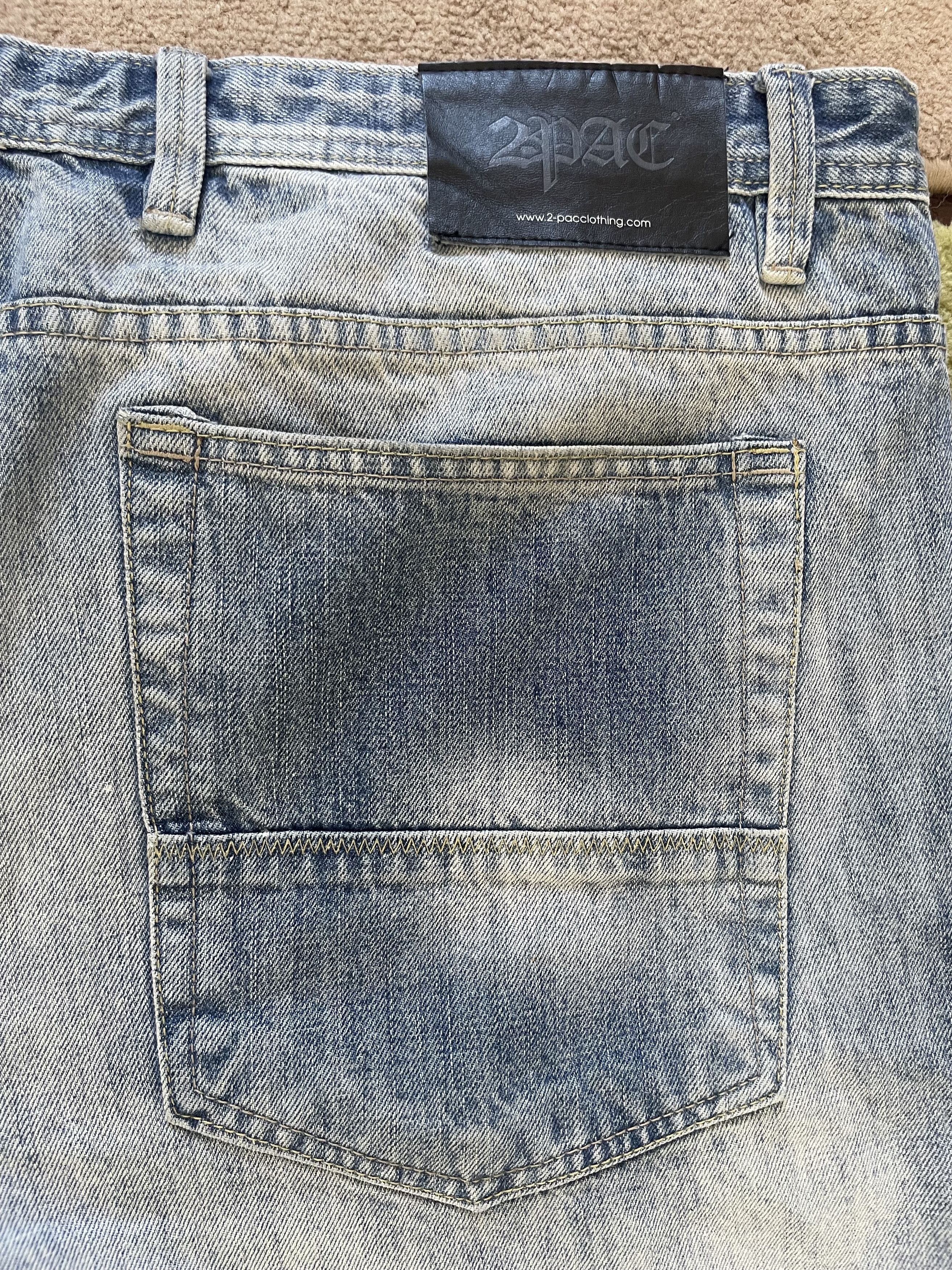 Rap Tees × Vintage Vintage 2Pac The Collection BAGGY Denim Rap Shorts Size US 42 / EU 58 - 5 Thumbnail
