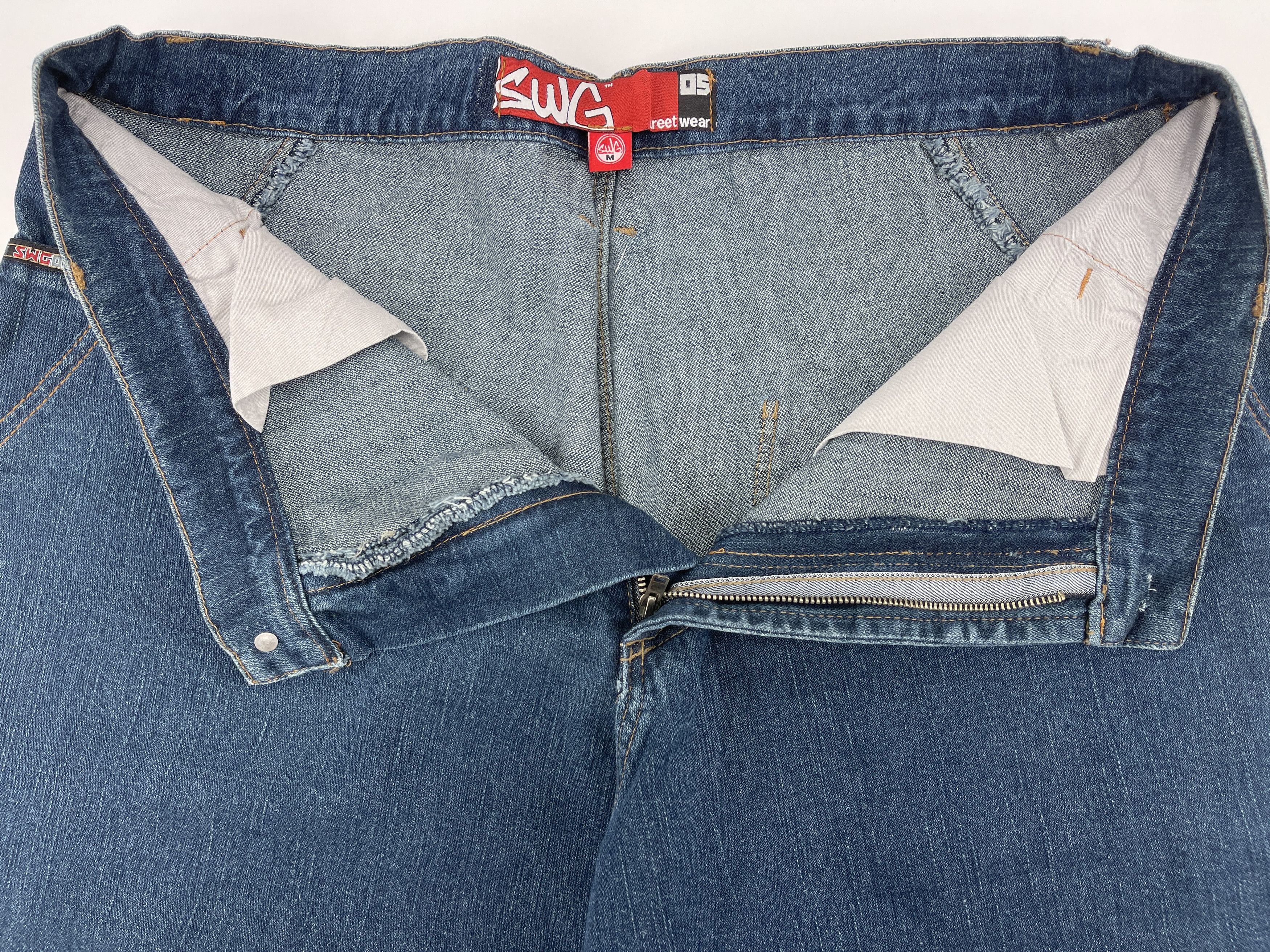 Vintage SWG jeans, blue Street War Gear vintage baggy hip hop 90s 34 Size US 34 / EU 50 - 14 Thumbnail
