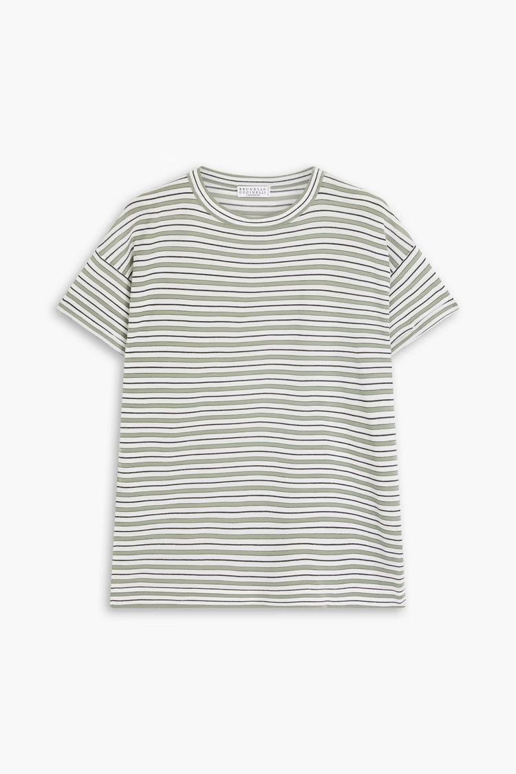 Brunello Cucinelli o1y0825 Crewneck Short Sleeves Sweater in Multicolor Size L / US 10 / IT 46 - 1 Thumbnail