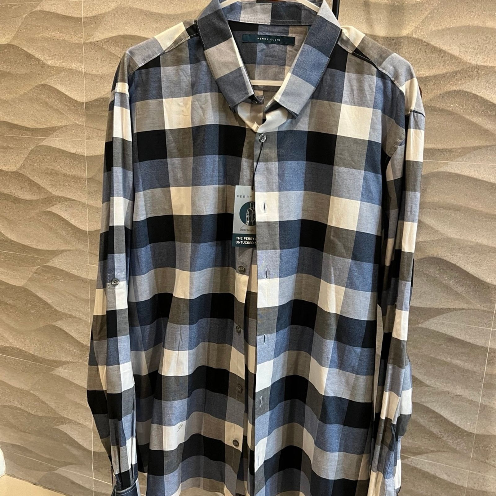 Perry Ellis Perry Ellis Blue Flannel Shirt Size US XXL / EU 58 / 5 - 2 Thumbnail