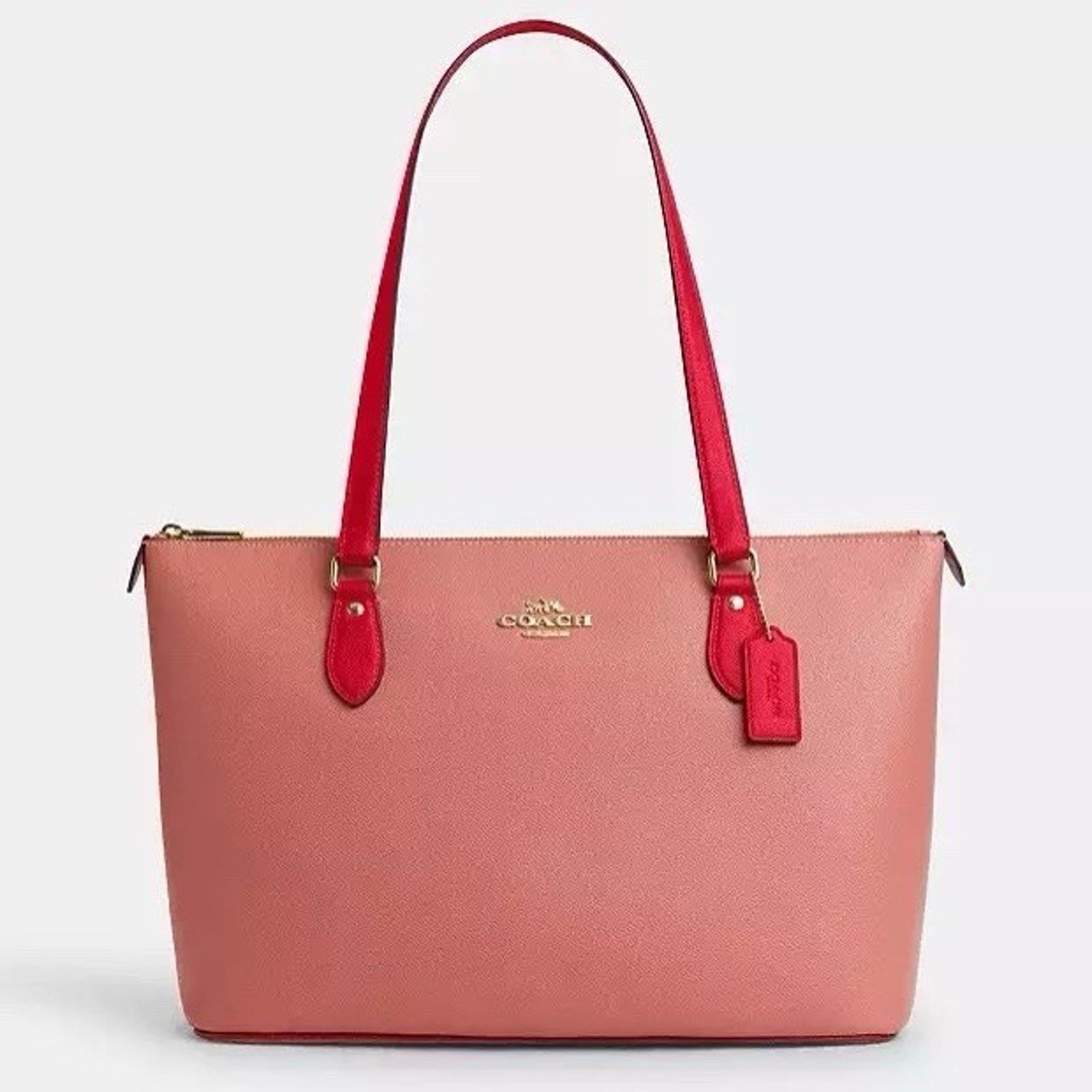 Coach NWT Coach Gallery Tote Bag Colorblock CAR35 Bold Red Size ONE SIZE - 6 Thumbnail