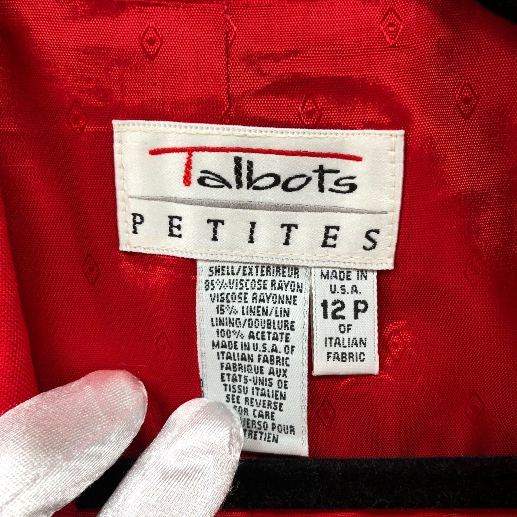 Talbots VINTAGE Talbots Blazer Womens 12P Red Linen Blend Double Breasted Gold Button Jacket Size XL / US 12-14 / IT 48-50 - 3 Thumbnail