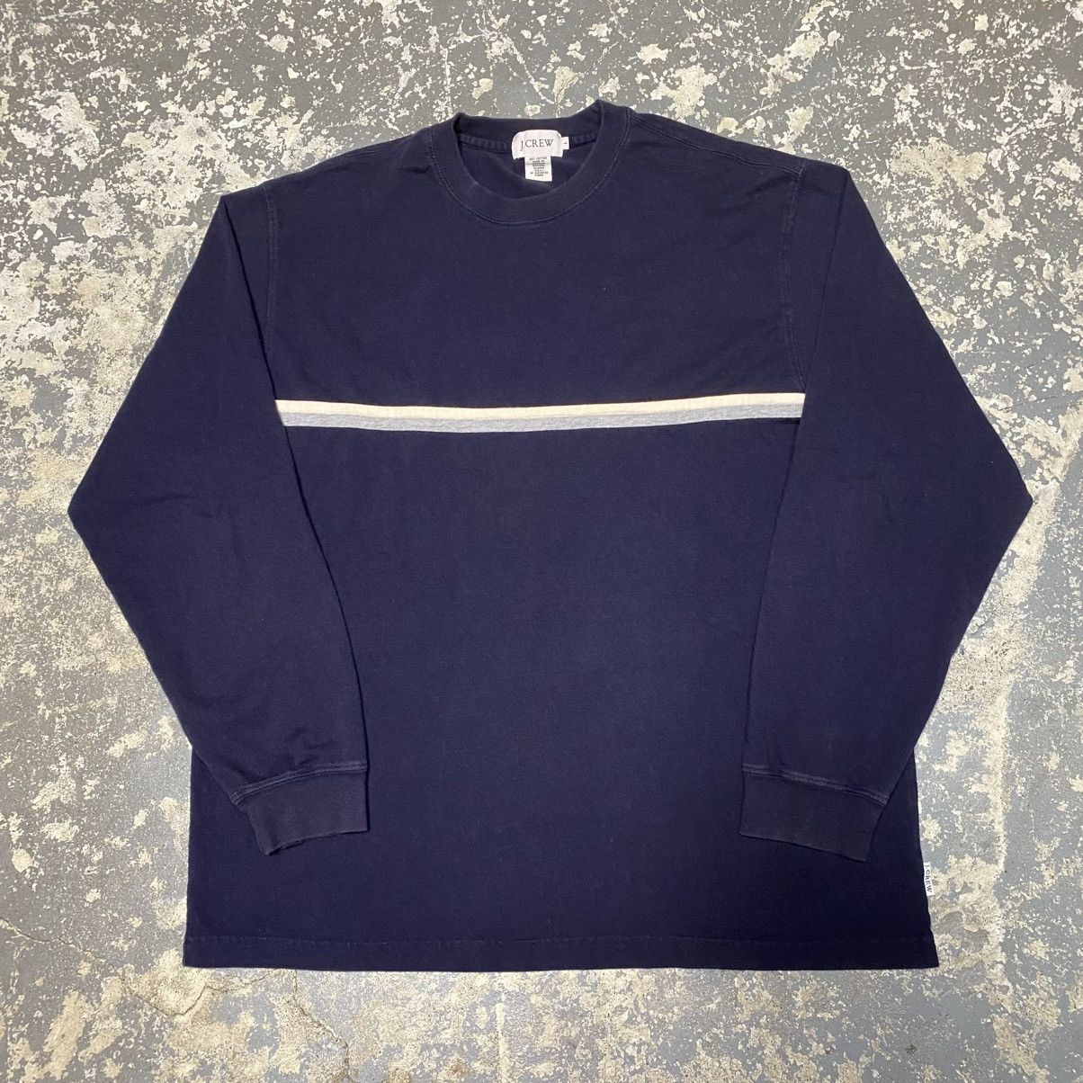 J.Crew × Vintage Vintage J Crew Striped Blank Long Sleeve Tshirt Size US L / EU 52-54 / 3 - 1 Thumbnail