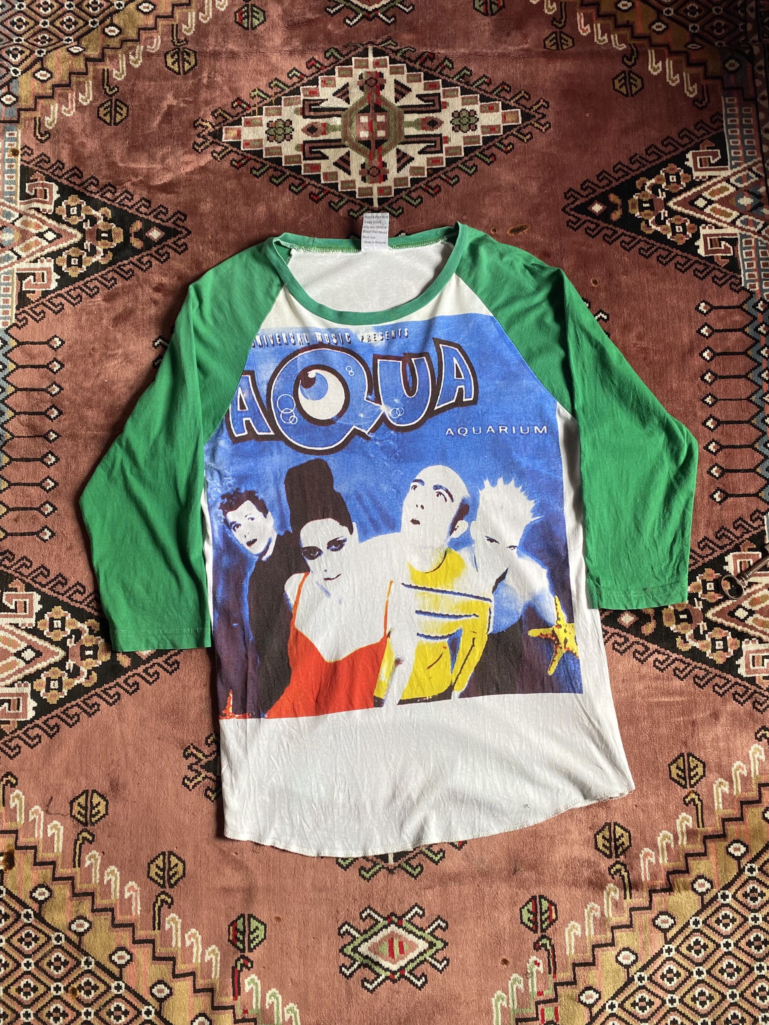 Vintage Aqua Raglan Longsleeve Tee