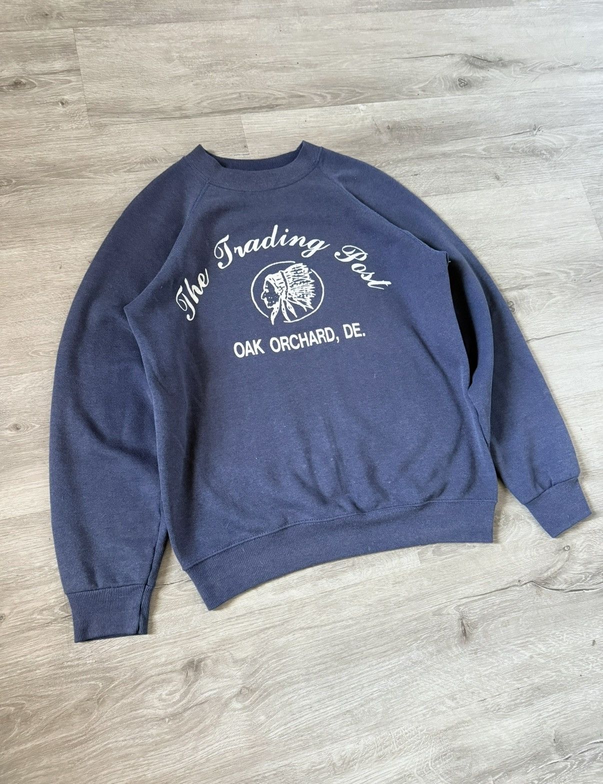 Vintage Vintage 80s Navy Sweatshirt Size US M / EU 48-50 / 2 - 1 Thumbnail