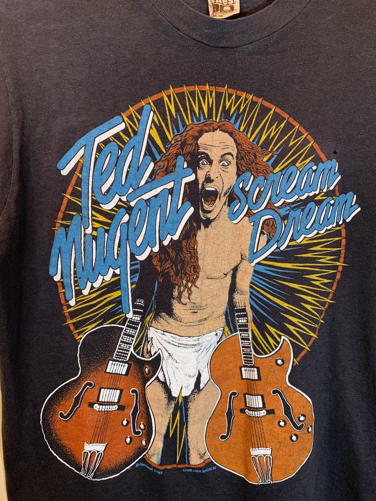 Band Tees × Vintage *RARE* Vintage Ted Nugent Scream Dream 1980 Art Band T-Shirt Size US M / EU 48-50 / 2 - 2 Thumbnail