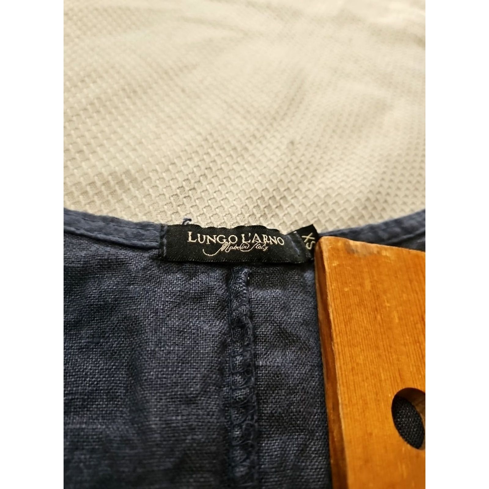 Vintage Lungo L'Arno Dress Womens XS Blue Linen Knit Embroidered Shift Made In Italy Size XS / US 0-2 / IT 36-38 - 6 Thumbnail