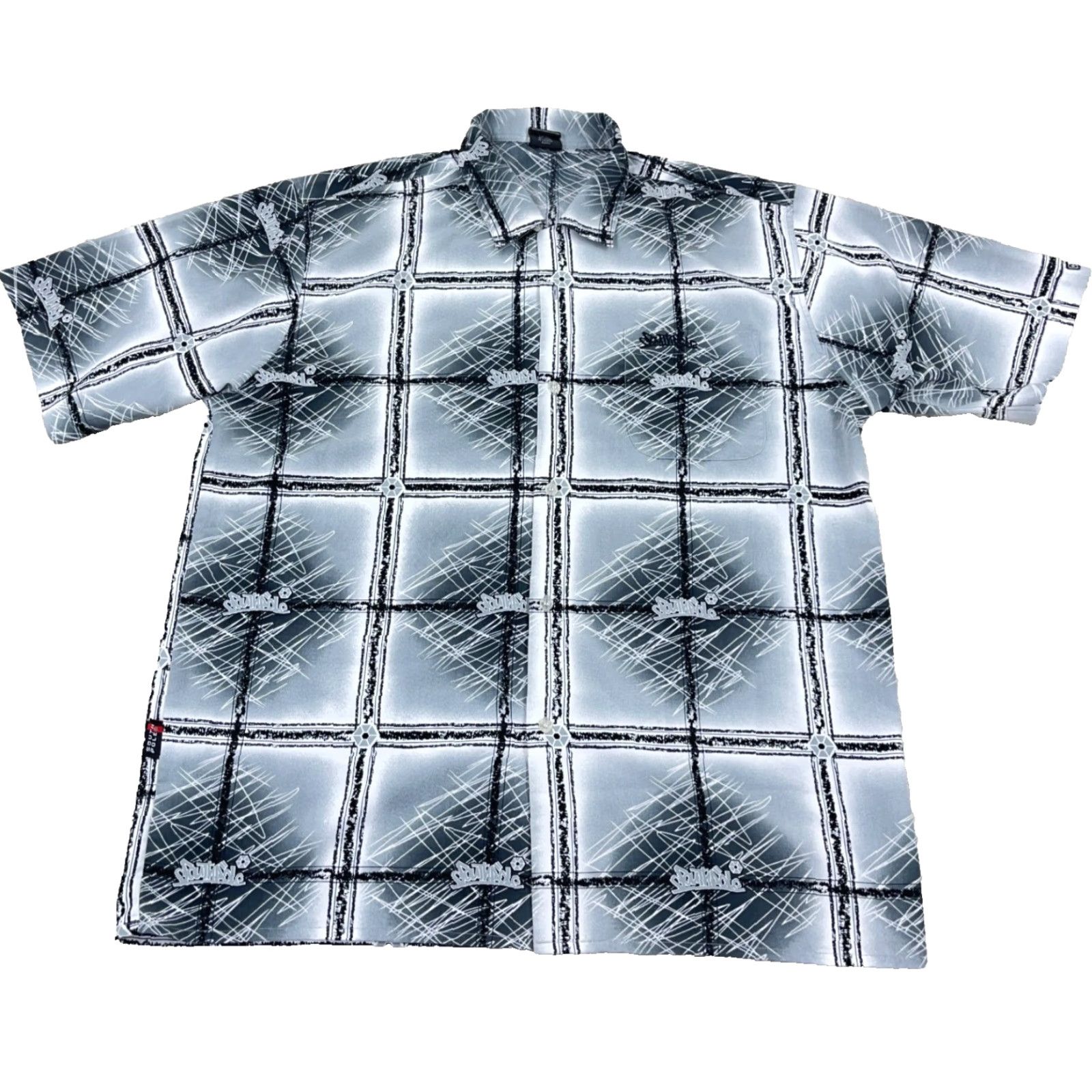 Southpole VINTAGE South Pole Shirt Men XL Black Gray Button Up Y2K Baggy AOP All Over Size US XL / EU 56 / 4 - 2 Thumbnail