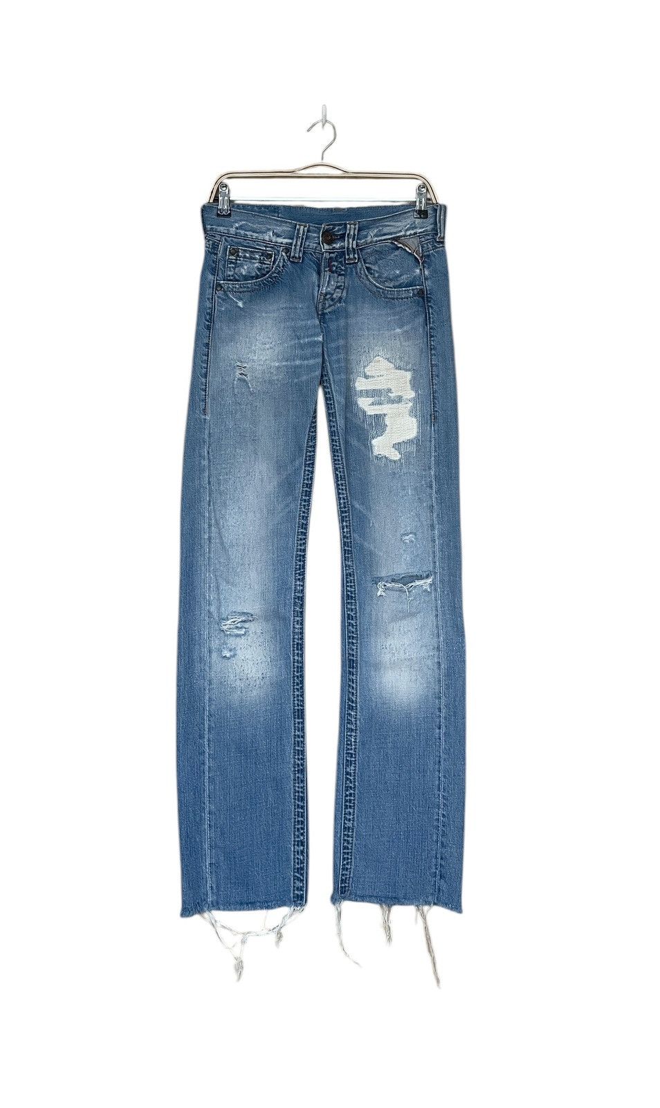 Replay Vintage Brand Replay Distressed Jeans 2000s Size US 29 - 1 Thumbnail