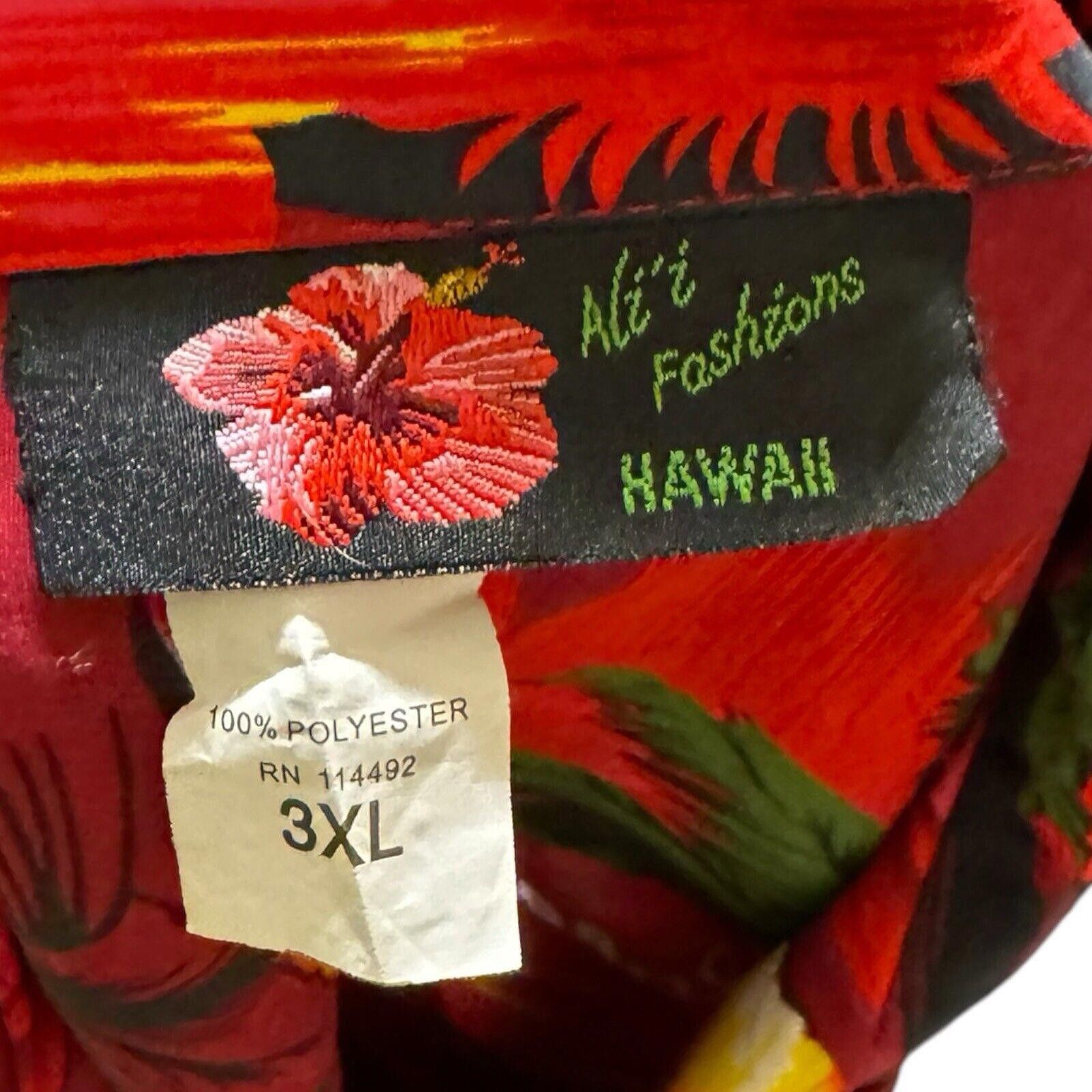 Designer Vintage Red Aloha Print Hawaiian Shirt Sz 3XL Size US XXL / EU 58 / 5 - 5 Thumbnail
