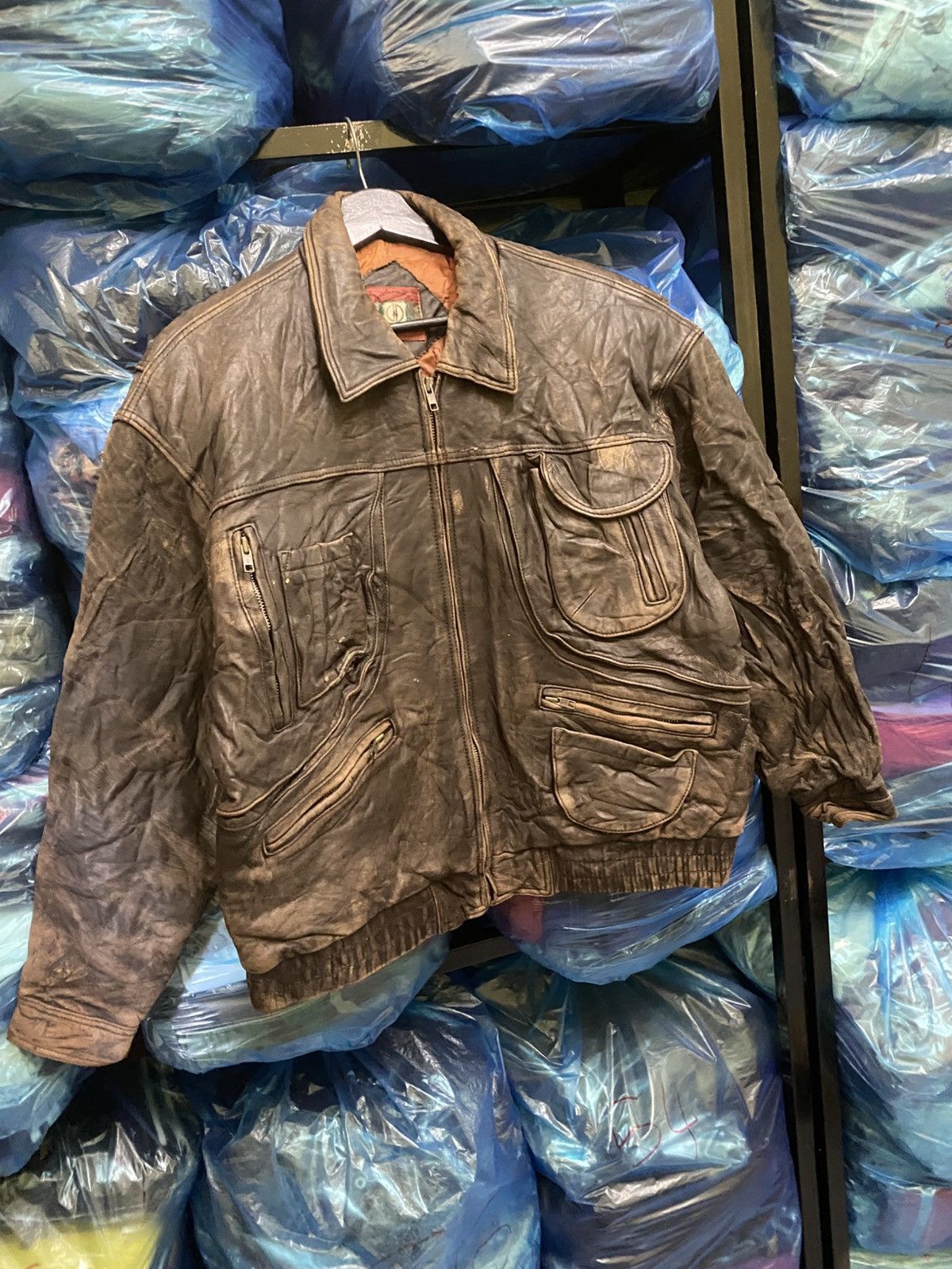 Other Vintage J.C. Corporation Multi-Pocket Leather Bomber Jacket Size US M / EU 48-50 / 2 - 3 Thumbnail
