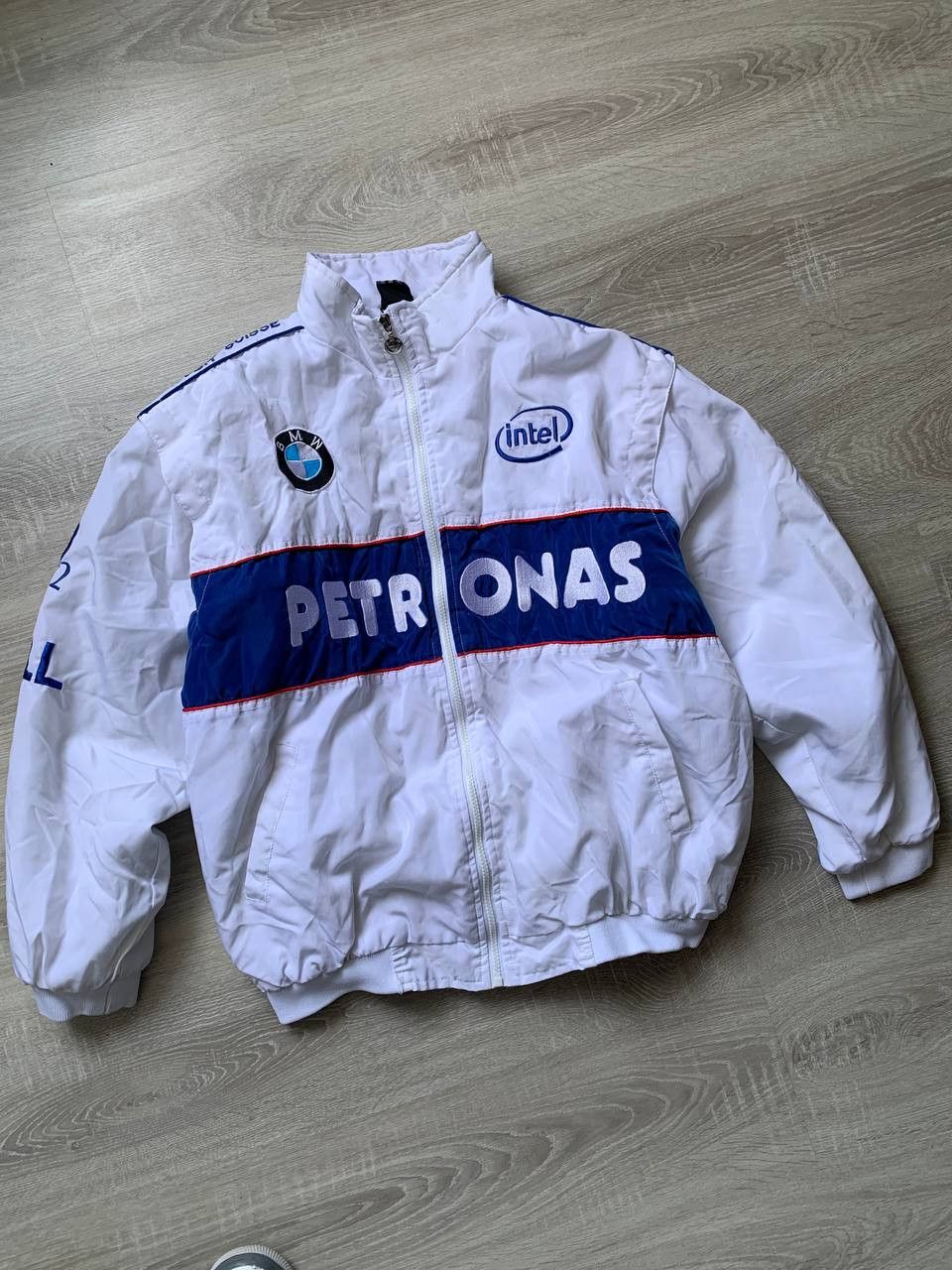 image of Bmw Petronas F1 Racing Vintage Jacket in White, Men's (Size Large)