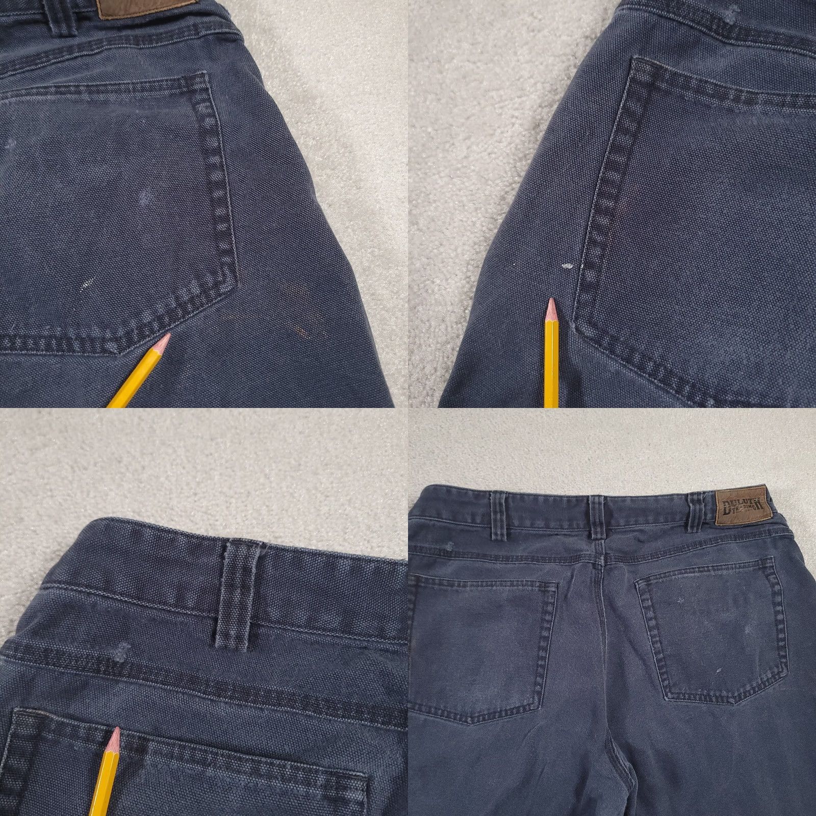 CO Duluth Trading Co Mens Pants Navy Canvas Torn Ripped Stained Flawed Grunge 38x30 Size US 38 / EU 54 - 11 Thumbnail