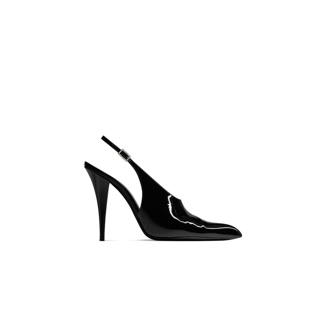 Saint Laurent Paris o1s1wg110425 755368 NICO Slingback Pumps Patent Leather Size US 7.5 / IT 37.5 - 1 Thumbnail