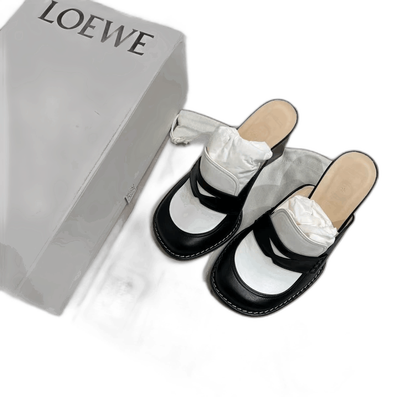 Loewe Loewe Black and White High Heel Mules-yf Size US 6 / EU 39 - 1 Thumbnail