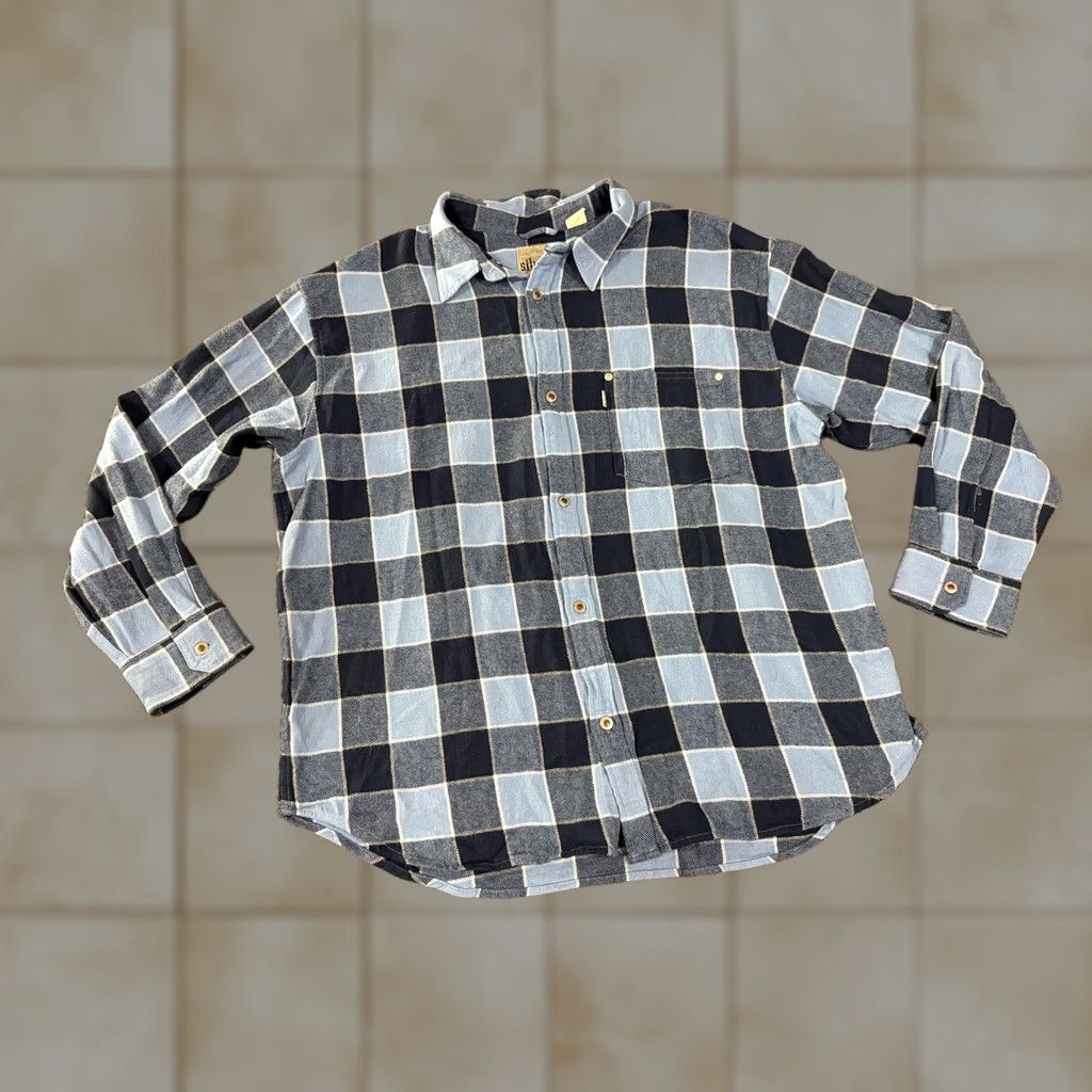 Levi's Levi's SilverTab Shirt Mens L Blue Plaid Flannel Long Sleeve Button Front Size US L / EU 52-54 / 3 - 1 Thumbnail