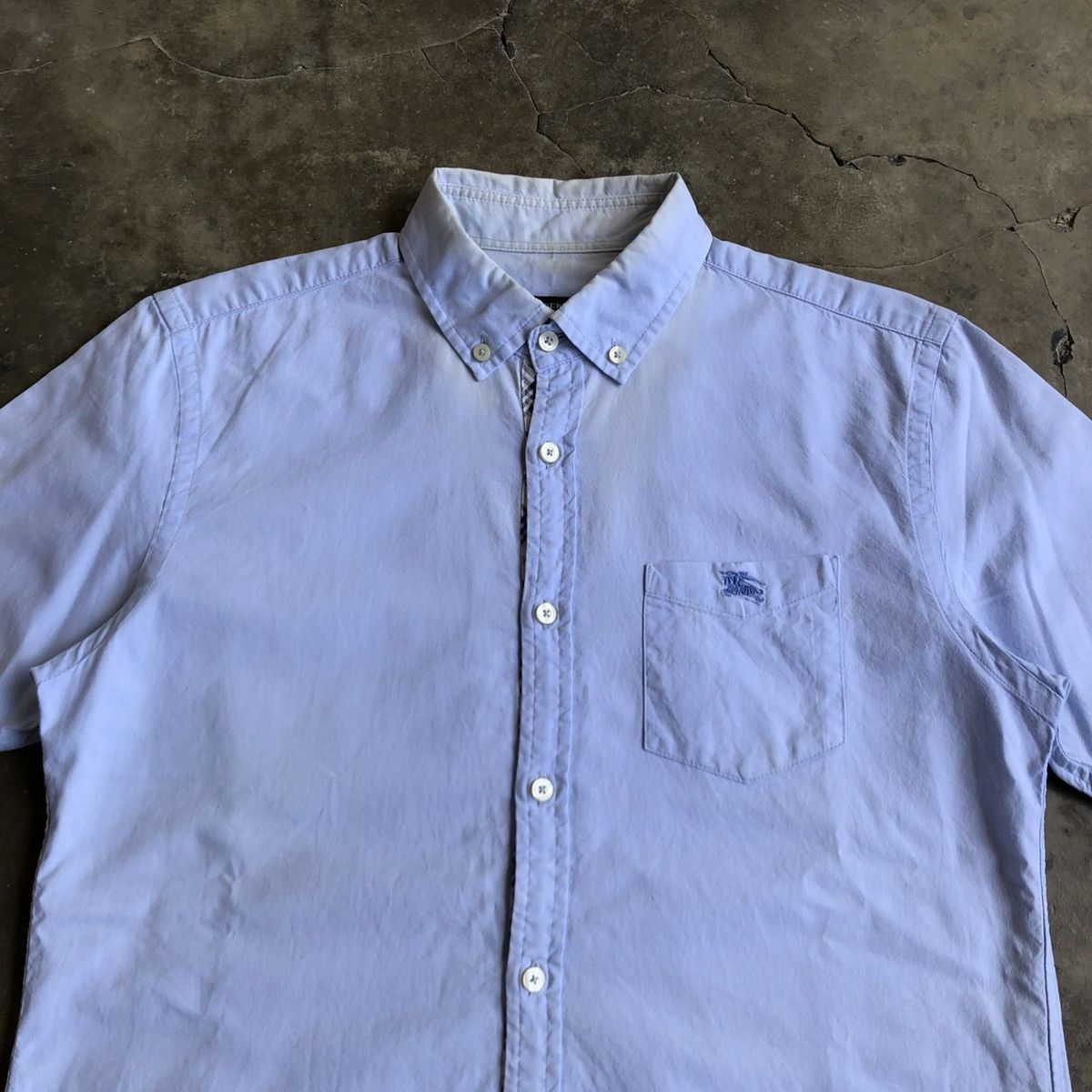Burberry Vintage Burberry Black Label Pocket Logo Shirt Blue Luxury Size US M / EU 48-50 / 2 - 4 Thumbnail