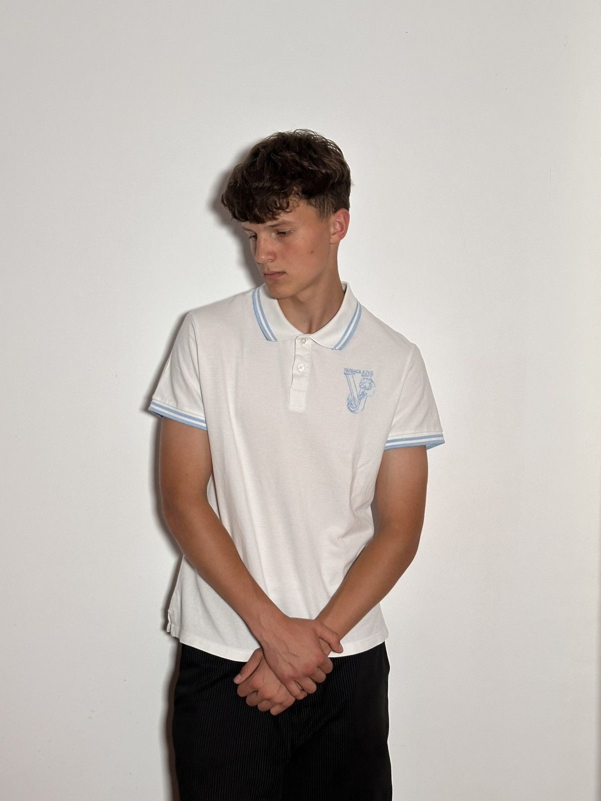 Vintage Versace Jeans Polo Tee Size US M / EU 48-50 / 2 - 2 Thumbnail