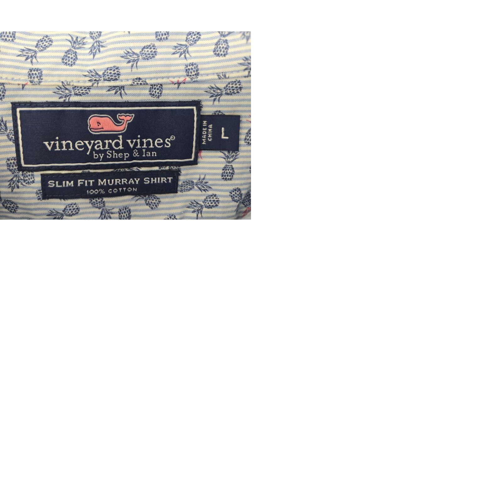 Vineyard Vines Vineyard Vines Murray Shirt Slim Fit Mens LARGE Blue Pineapple Geometric Button-Up Shirt Size US L / EU 52-54 / 3 - 9 Thumbnail