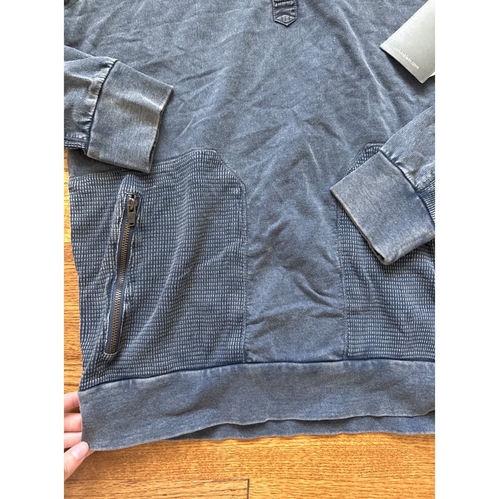 Calvin Klein VINTAGE Calvin Klein Hoodie S Blue Distressed NEW Size US S / EU 44-46 / 1 - 2 Thumbnail