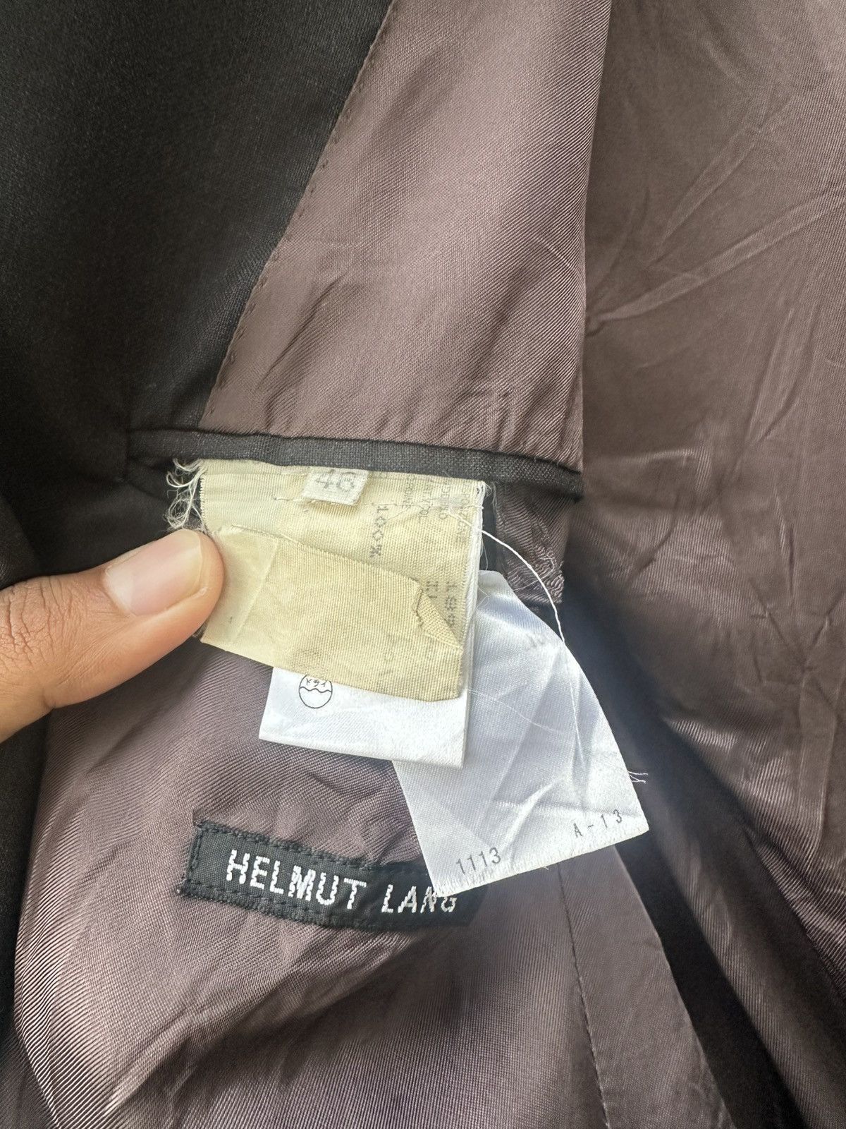 Helmut Lang 👹Vintage THRASHED Helmet Lung Wool Blazer Jacket Size US M / EU 48-50 / 2 - 13 Thumbnail