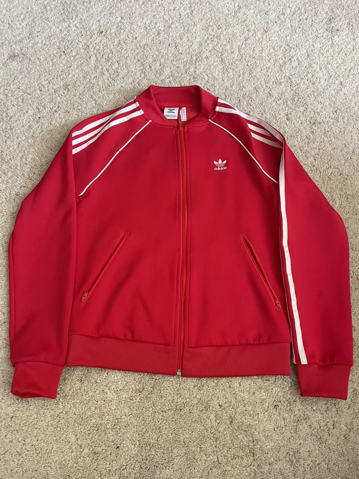 Adidas Red and white adidas zip up jacket Size US S / EU 44-46 / 1 - 1 Thumbnail