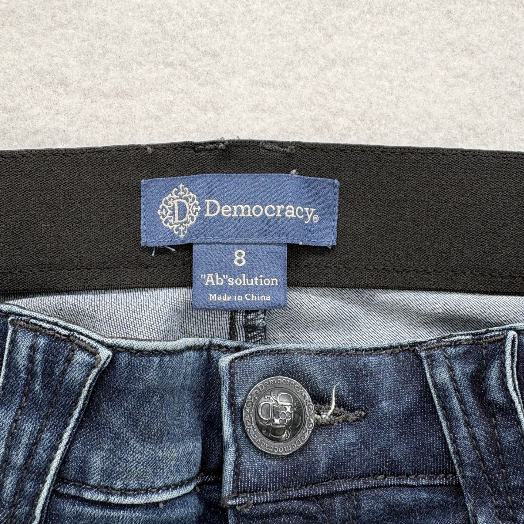 Vintage Democracy Ab Solution Jeans Womens 8 Blue Mid Rise Straight Stretch Denim Pants Size 30" / US 8 / IT 44 - 4 Thumbnail