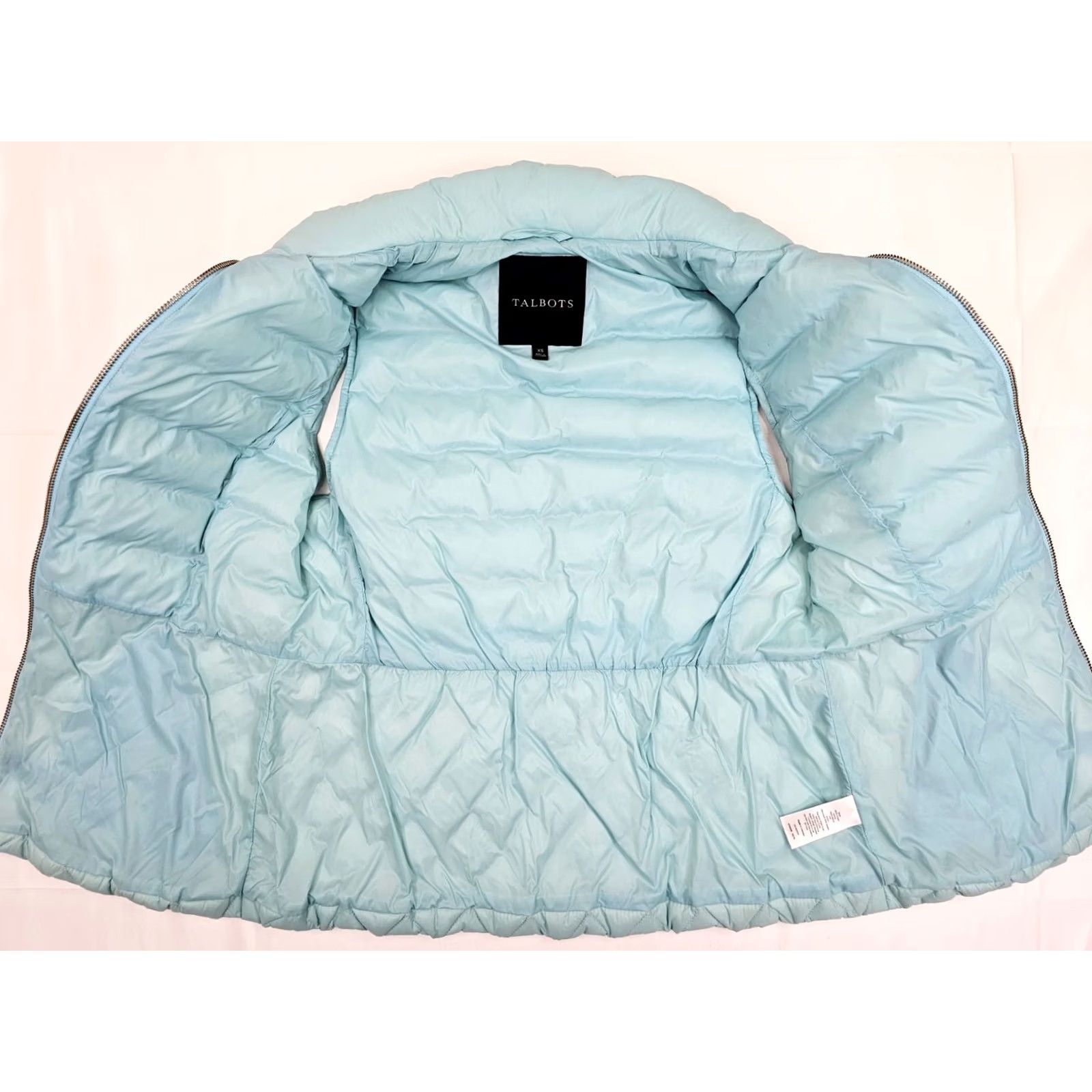 Talbots Talbots Vest Women XS Full Zip Quilted Puffer Down Insulated Aqua Blue EUC Size XS / US 0-2 / IT 36-38 - 3 Thumbnail