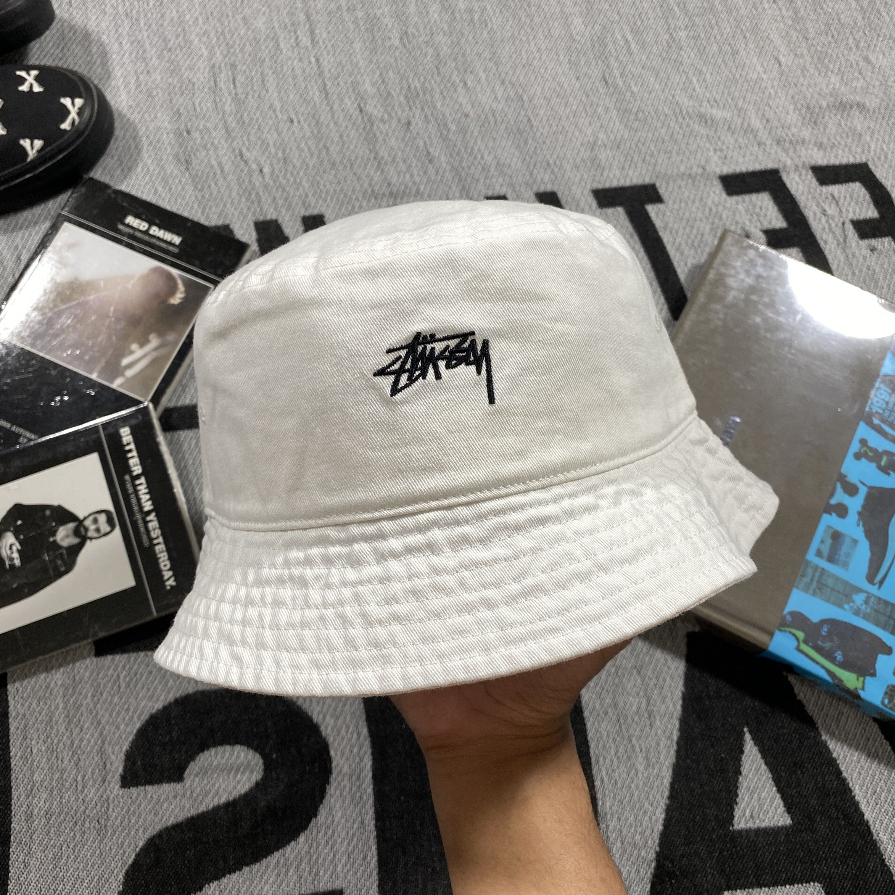 Streetwear × Stussy HYPE 🚨 Stussy Stock Logo Bucket Hat L/XL | Grailed