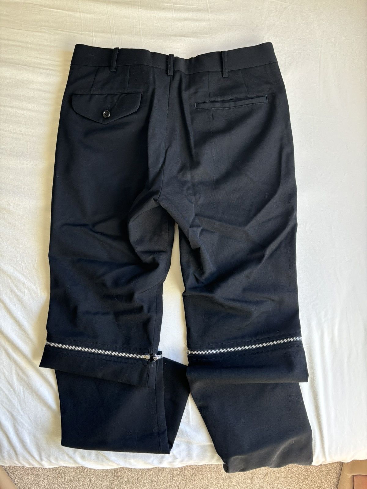 Comme des Garcons Homme Plus Black Zip-off wool trousers Size US 31 - 11 Thumbnail