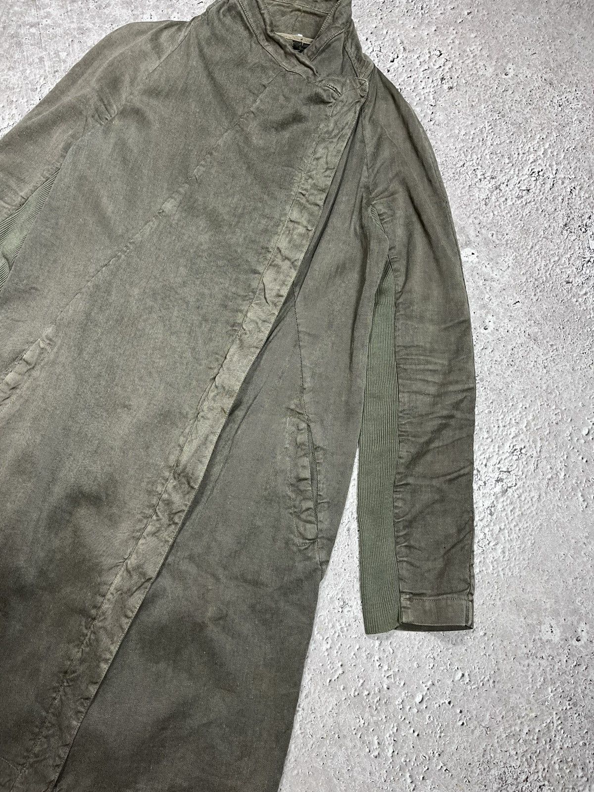 Transit Transit Par-Such Linen Asymmetric Coat Jacket Olive Size 3 Size M / US 6-8 / IT 42-44 - 3 Thumbnail